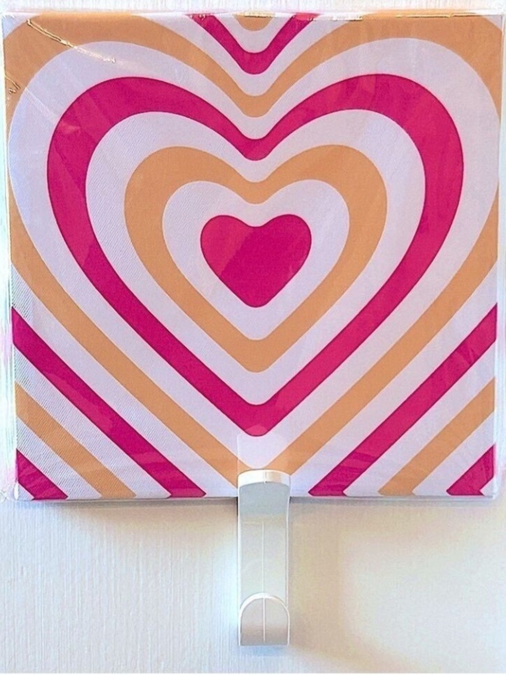 Bold HEARTs 8 x 8 Canvas Wall Art BOLD Pink + Yellow “Love Yo”